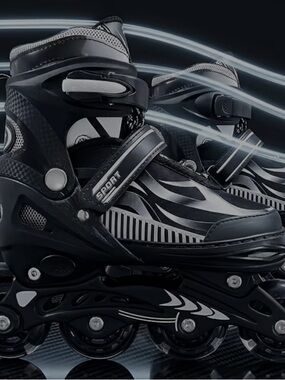Sporto Kids Inline Skates - Black and Silver